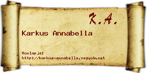 Karkus Annabella névjegykártya
